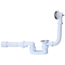 Сифон для ванны 1 1/2"х50 трубный с отводом нерж/сетка АНИ Пласт E151